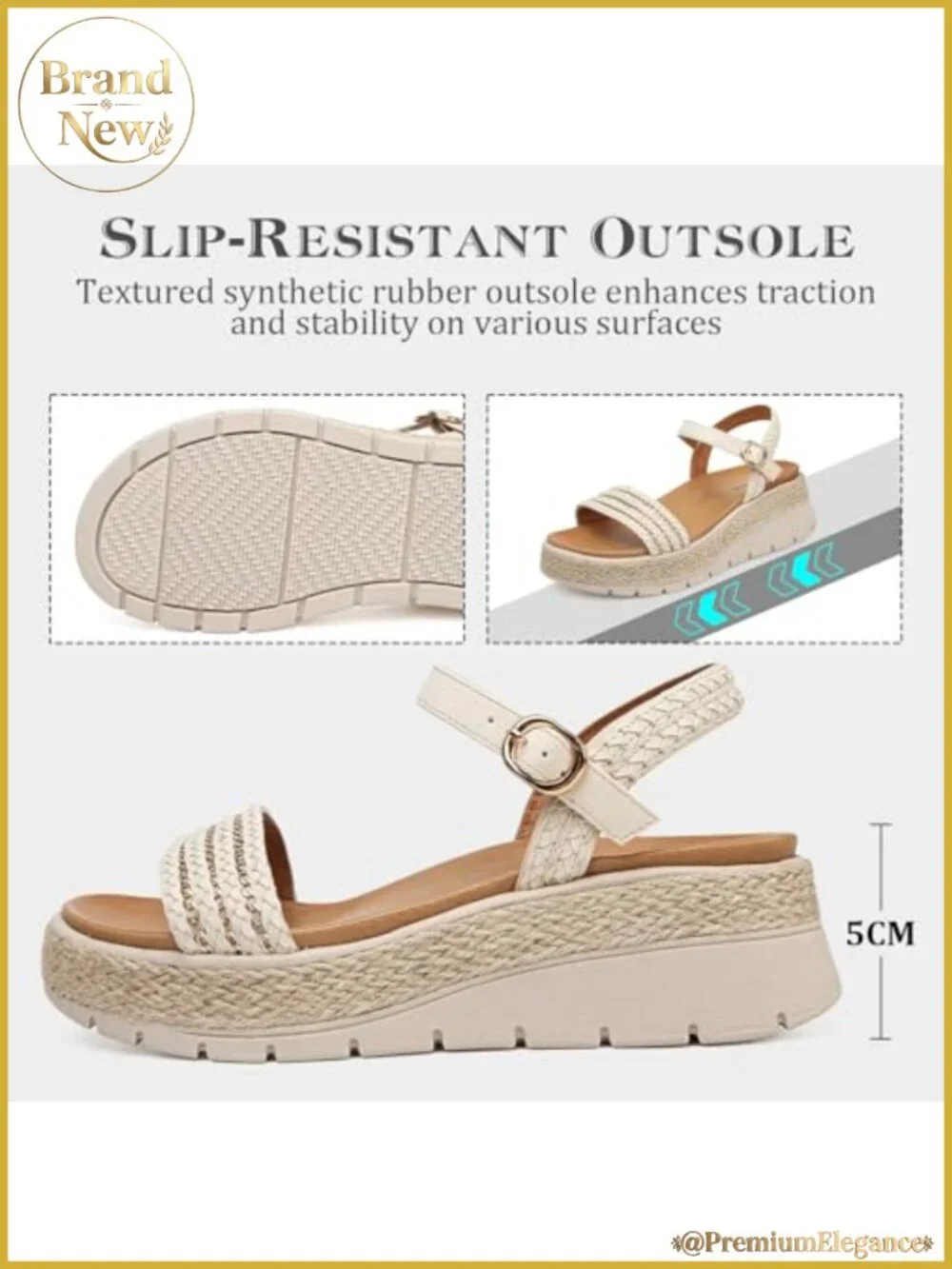 Women's Platform Espadrille Wedge Sandals Open Toe Adjustable Ankle Strap